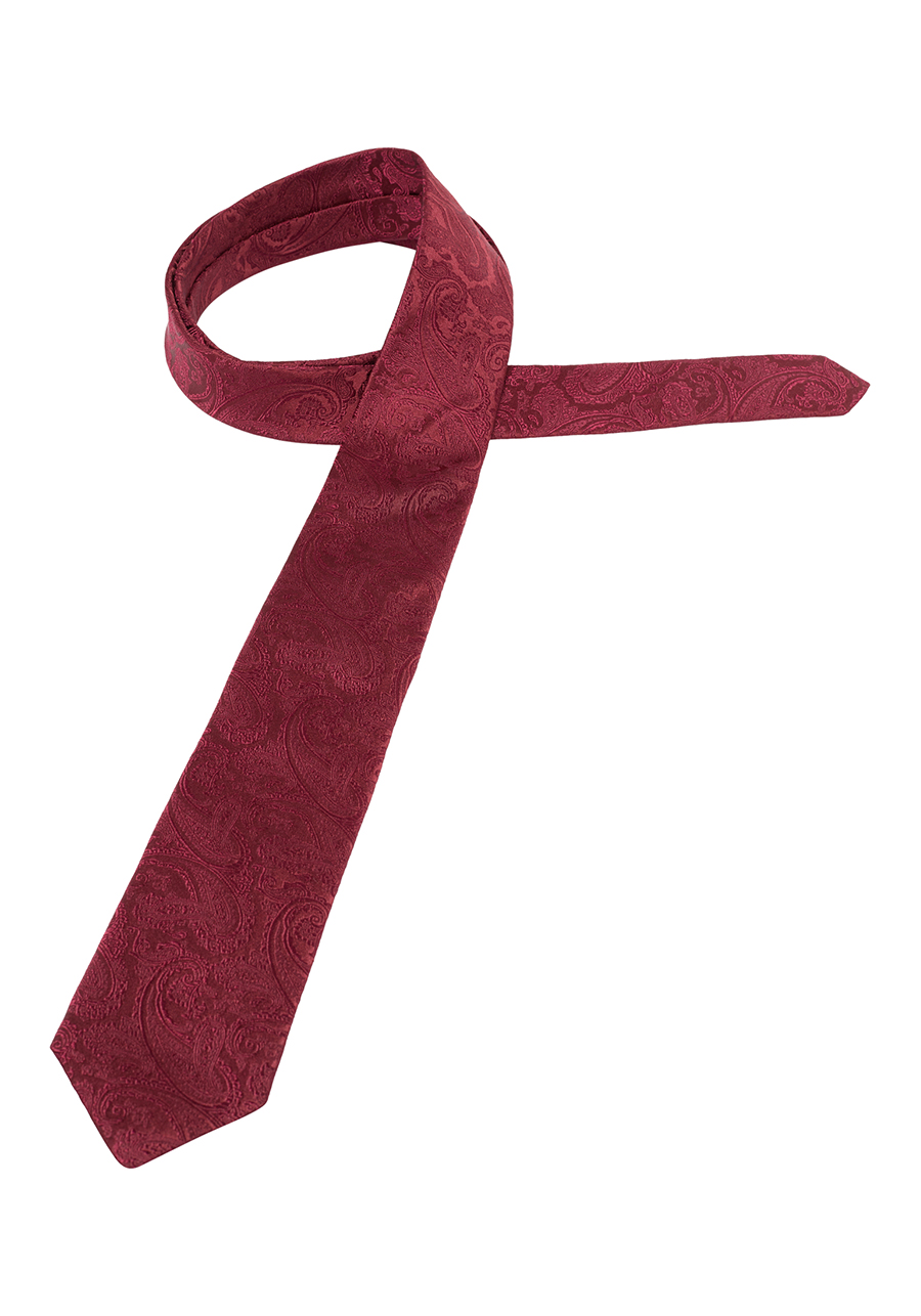 aus dunkelrot Krawatte reiner 1863 Seide ETERNA 7,5 cm breit