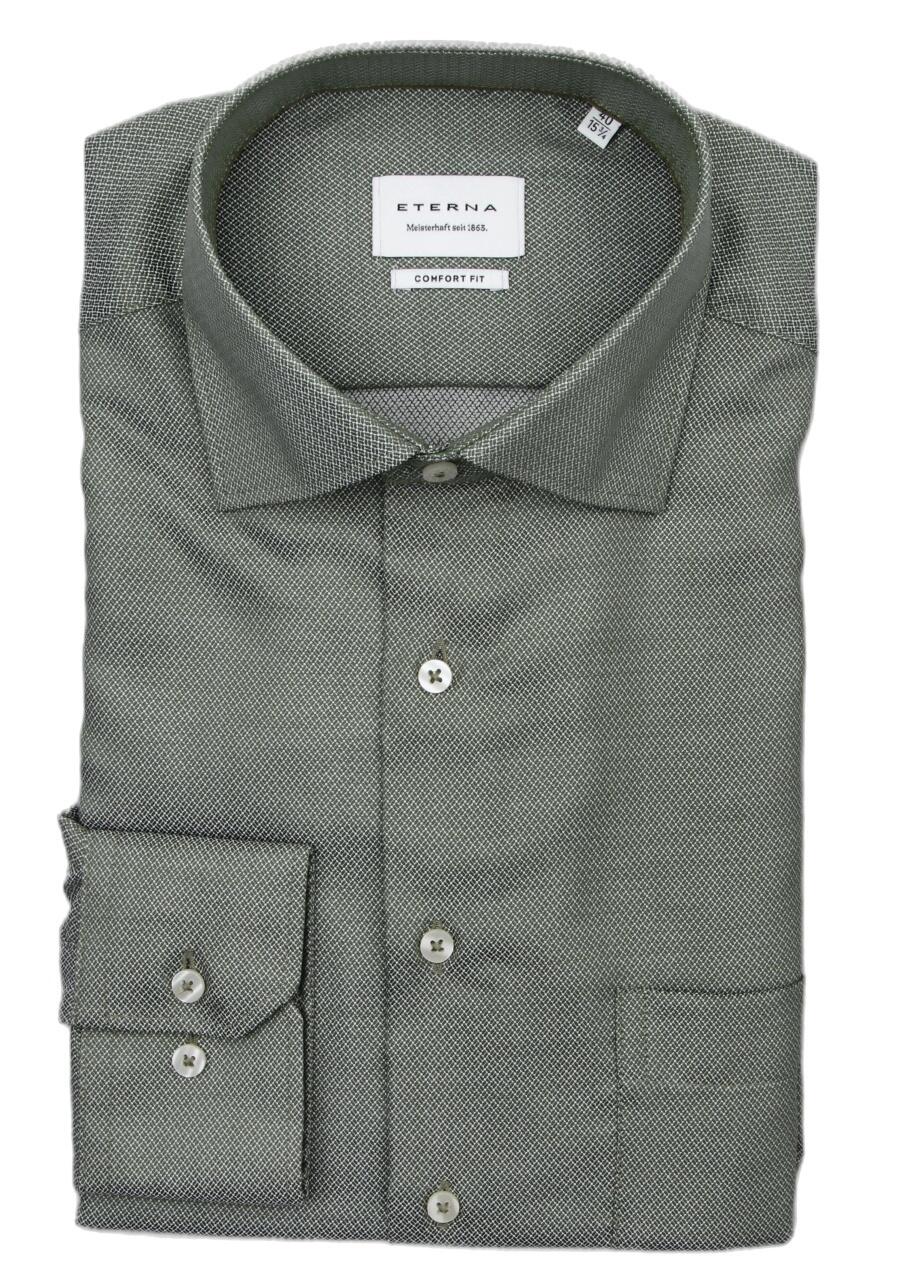 Produktbild fr 'ETERNA Comfort Fit Cover Hemd Langarm Blickdicht Struktur grn'