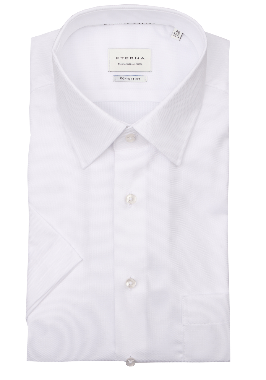 Produktbild f�r 'ETERNA Comfort Fit Dynamic Cotton Hemd Halbarm New Kent Kragen Natte wei�'