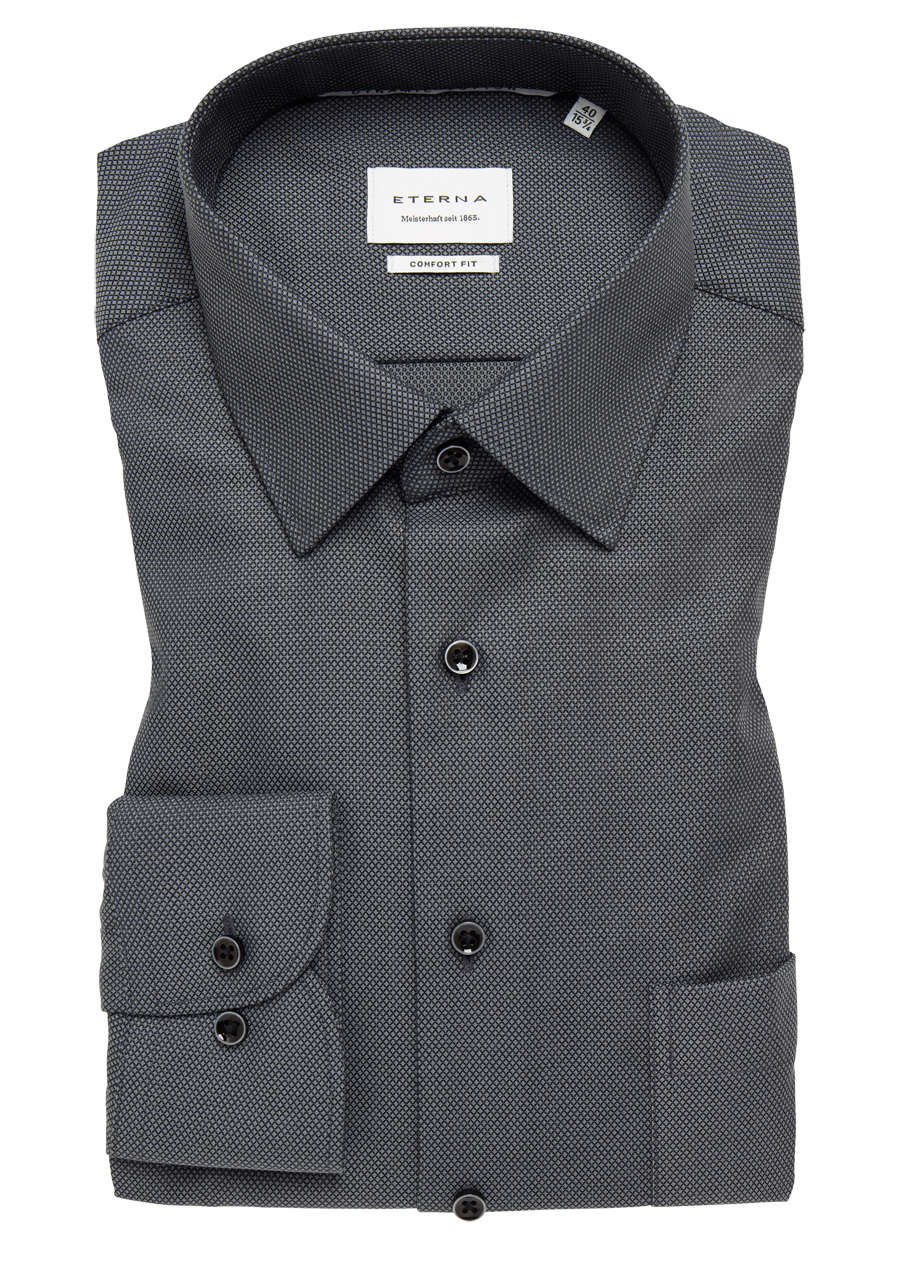 Produktbild fr 'ETERNA Comfort Fit Dynamic Cotton Hemd Langarm Struktur anthrazit'