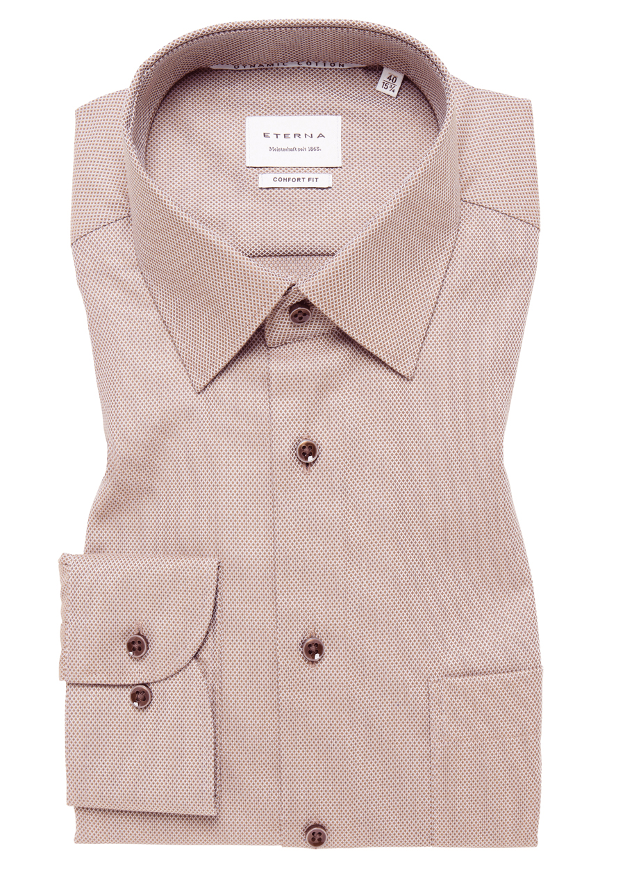 Produktbild fr 'ETERNA Comfort Fit Dynamic Cotton Hemd Langarm Struktur braun'