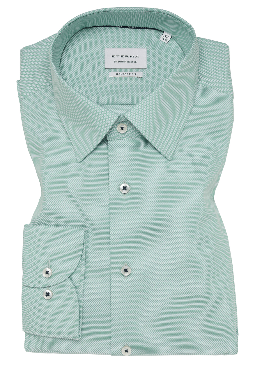 Produktbild f�r 'ETERNA Comfort Fit Dynamic Cotton Hemd super langer Arm Struktur gr�n'