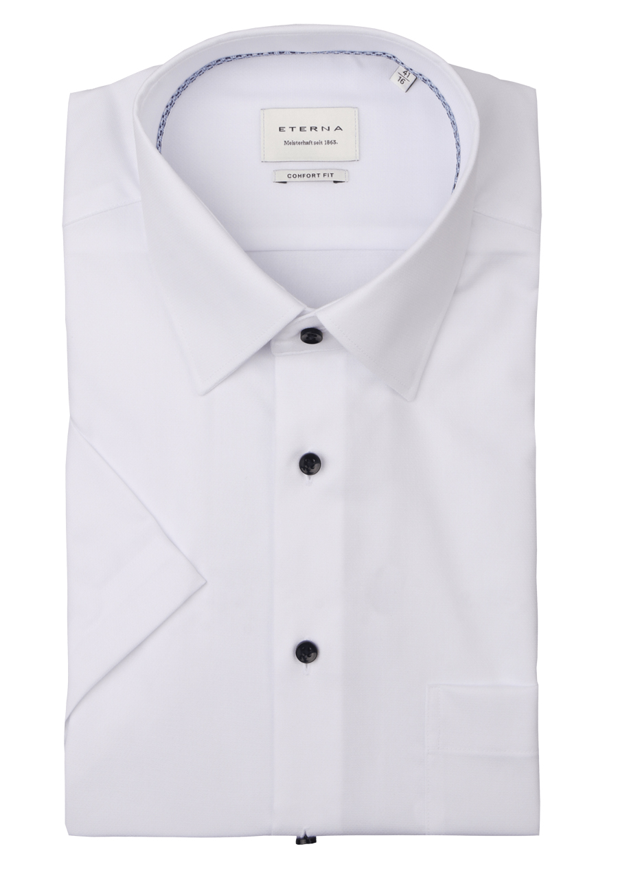 Produktbild fr 'ETERNA Comfort Fit Hemd Halbarm New Kent Kragen Fil a Fil wei'
