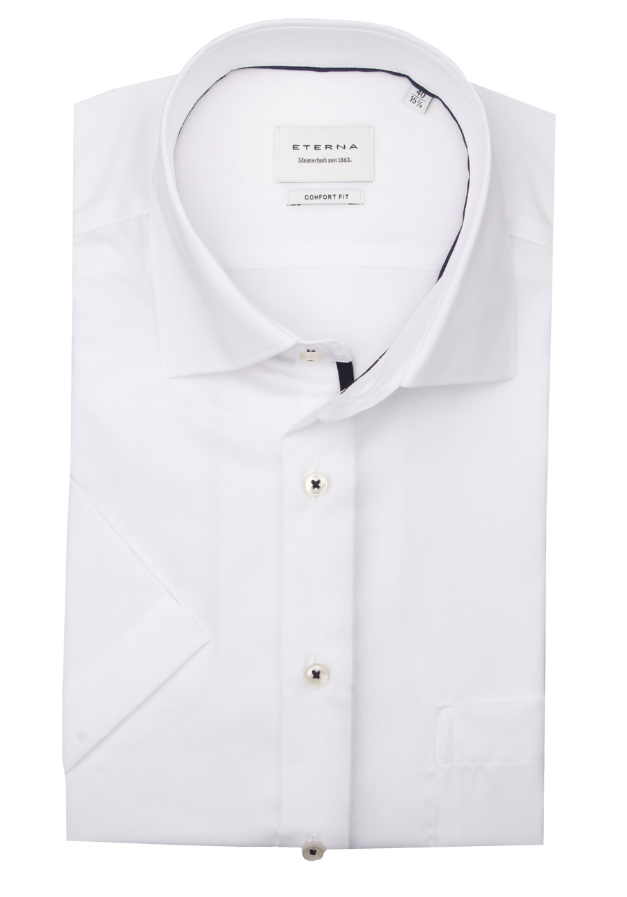 Produktbild f�r 'ETERNA Comfort Fit Hemd Halbarm New Kent Kragen Struktur wei�'