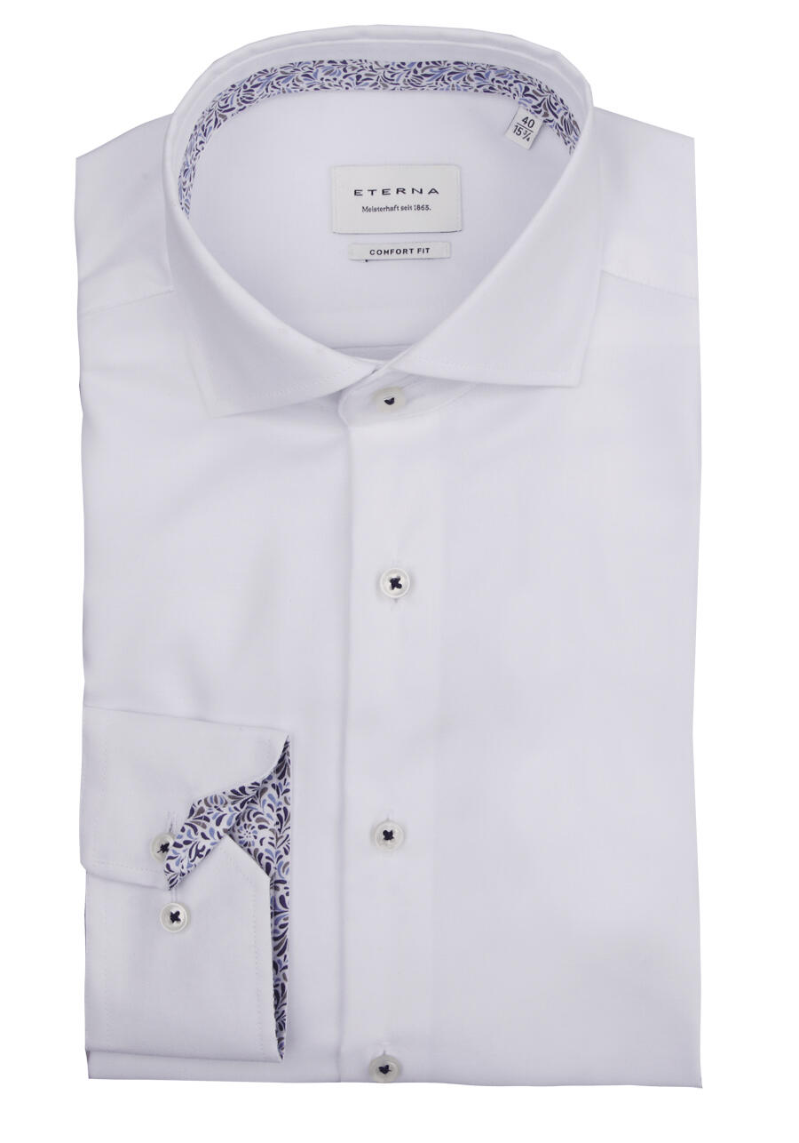Produktbild fr 'ETERNA Comfort Fit Hemd Langarm Haifischkragen Oxford wei'