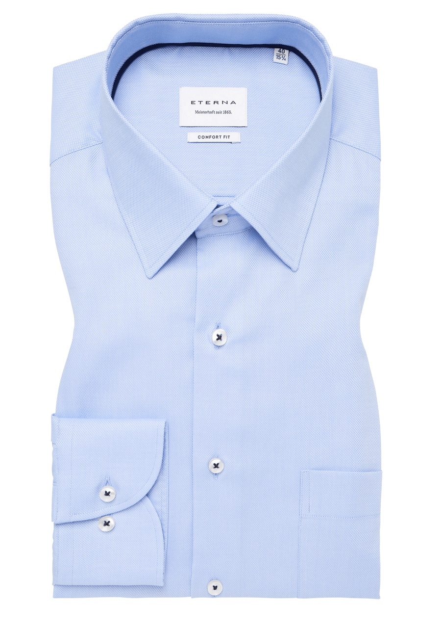 Produktbild fr 'ETERNA Comfort Fit Hemd Langarm New Kent Kragen Natte hellblau'