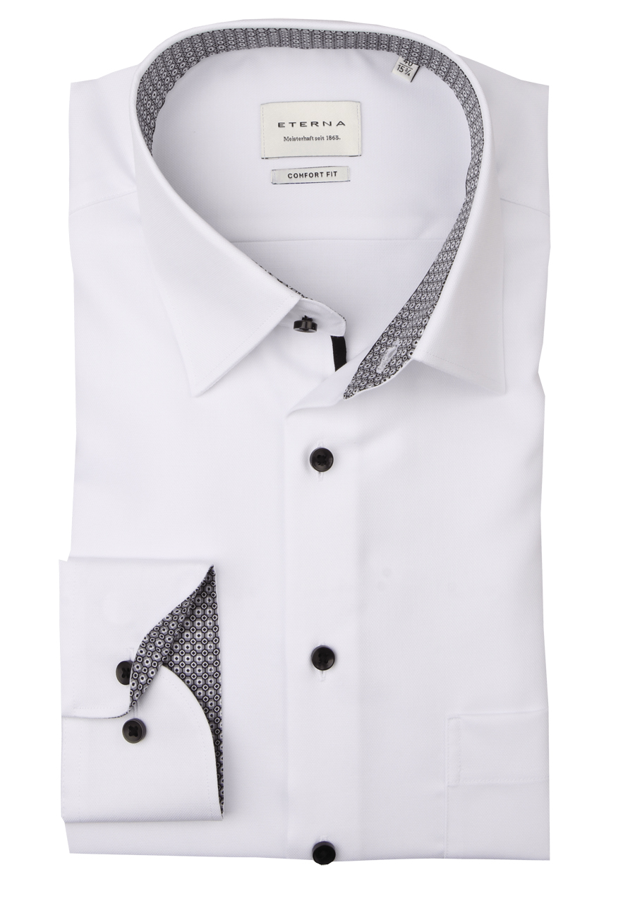 Produktbild f�r 'ETERNA Comfort Fit Hemd Langarm New Kent Kragen Natte wei�'