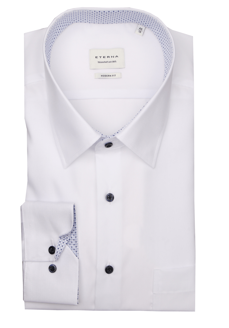 Produktbild fr 'ETERNA Comfort Fit Hemd Langarm New Kent Kragen wei'