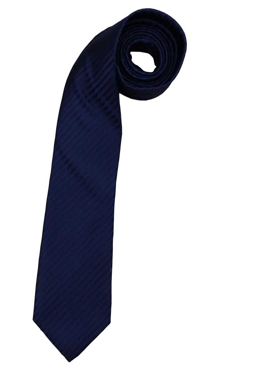 Krawatte aus 7,5 Streifen dunkelblau ETERNA cm Seide reiner breit