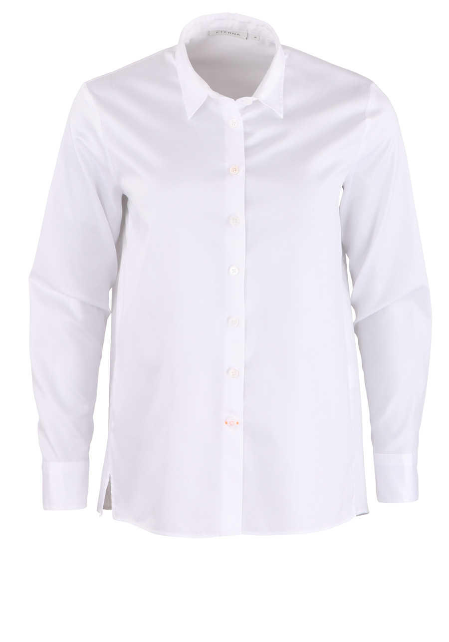 Produktbild f�r 'ETERNA Loose Bluse Langarm Hemdenkragen Twill wei�'