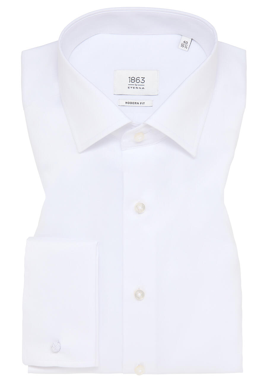 Produktbild fr 'ETERNA Modern Fit 1863 Galahemd Langarm Haifischkragen Twill wei'