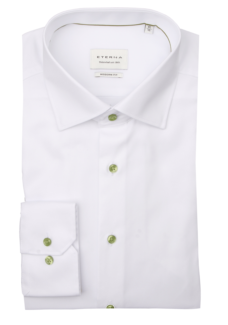 Produktbild f�r 'ETERNA Modern Fit Cover Hemd Langarm New Kent Kragen Feintwill wei�'