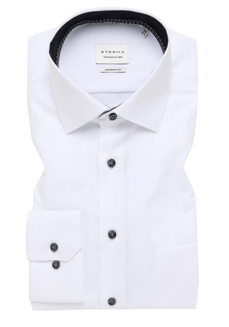 Produktbild f�r 'ETERNA Modern Fit Dynamic Cotton Hemd extra langer Arm Twill wei�'