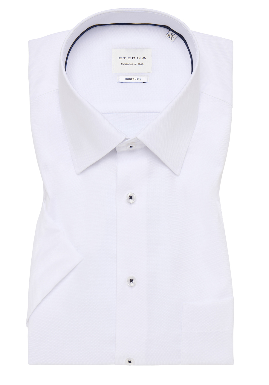 Produktbild fr 'ETERNA Modern Fit Hemd Halbarm New Kent Kragen Natte wei'