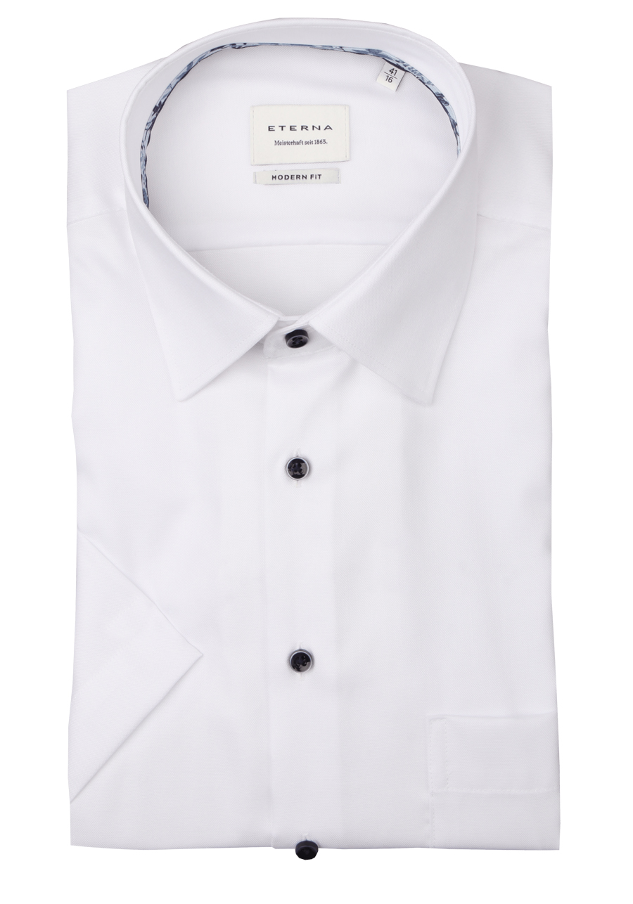 Produktbild fr 'ETERNA Modern Fit Hemd Halbarm New Kent Kragen Oxford wei'