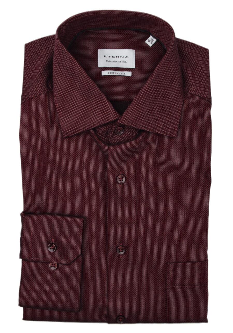 Produktbild fr 'ETERNA Modern Fit Hemd Langarm Haifischkragen Muster rot'