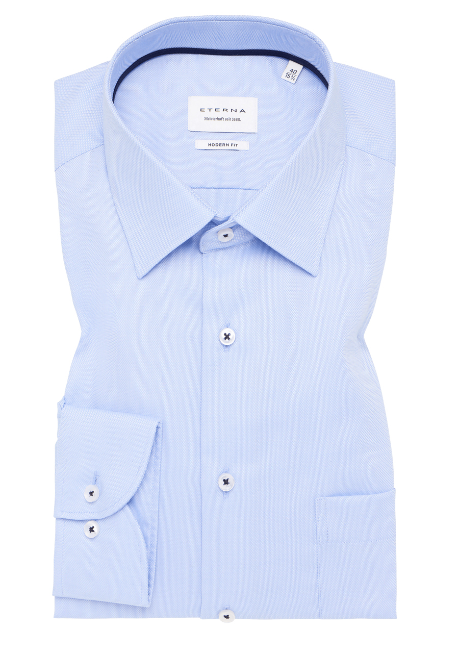 Produktbild fr 'ETERNA Modern Fit Hemd Langarm New Kent Kragen Natte hellblau'