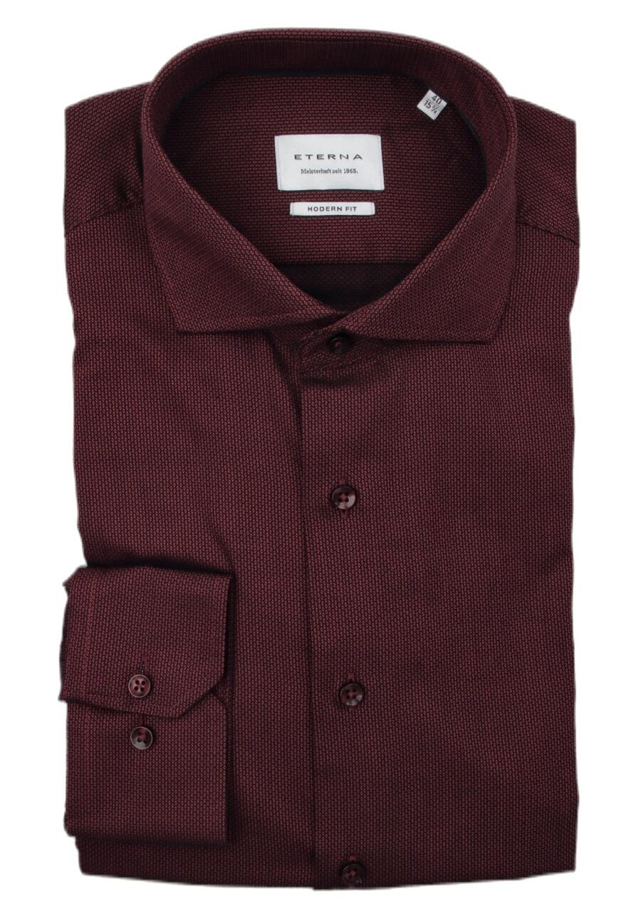 Produktbild fr 'ETERNA Modern Fit Hemd extra langer Arm Haifischkragen Muster rot'