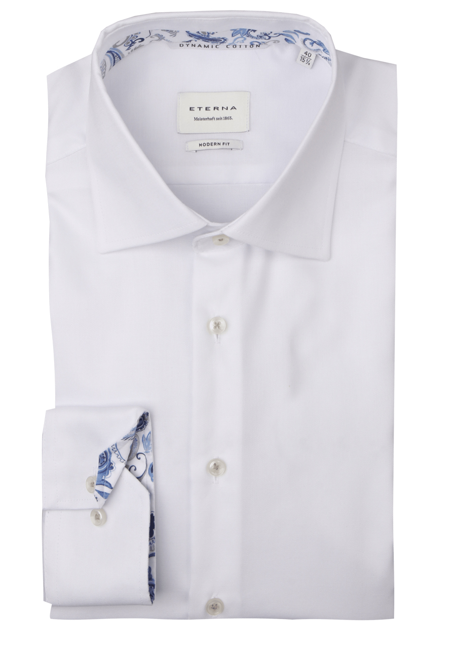 Produktbild fr 'ETERNA Modern Fit Hemd extra langer Arm New Kent Kragen Oxford wei'