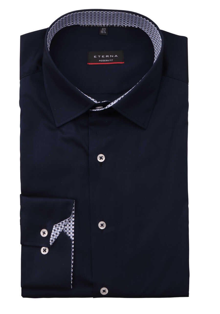 ETERNA Modern Fit Performence Hemd Langarm Twill nachtblau