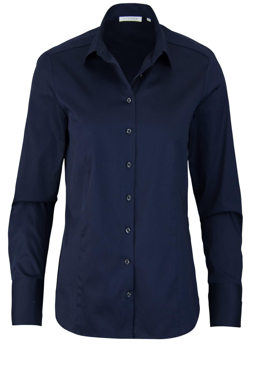 Produktbild f�r 'ETERNA Regular Bluse Langarm Hemdenkragen Schulterpasse nachtblau'