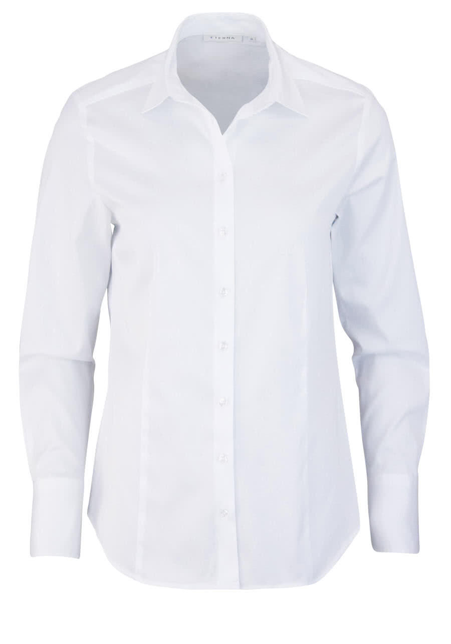 Produktbild f�r 'ETERNA Regular Bluse Langarm Hemdenkragen Schulterpasse wei�'