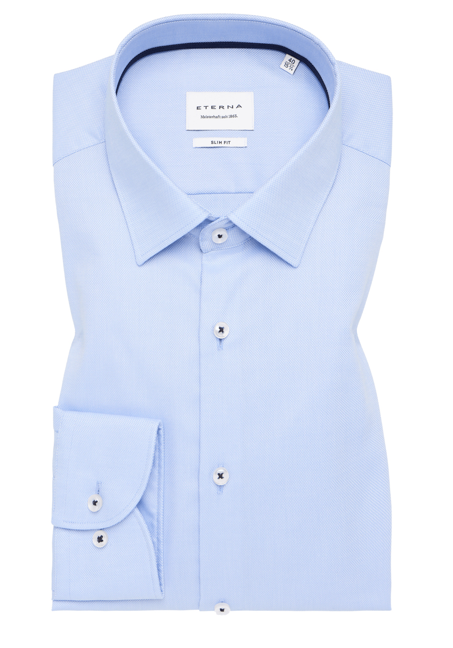 Produktbild fr 'ETERNA Slim Fit Hemd Langarm New Kent Kragen Natte hellblau'