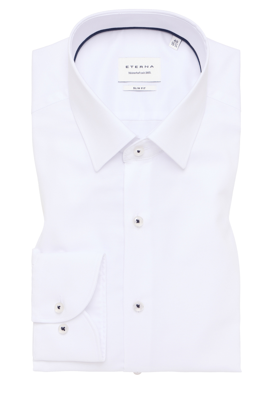Produktbild fr 'ETERNA Slim Fit Hemd Langarm New Kent Kragen Natte wei'