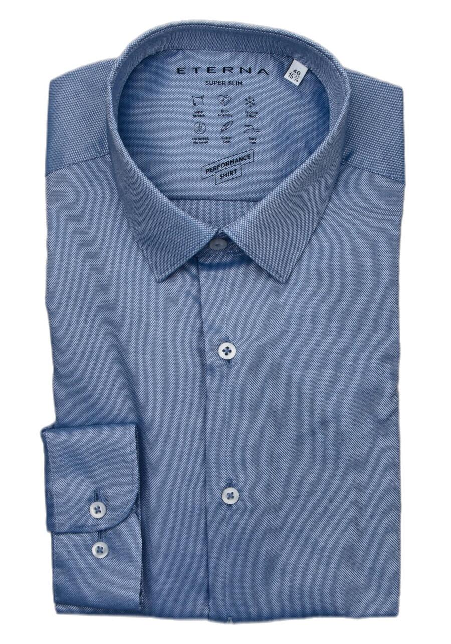 Produktbild fr 'ETERNA Slim Fit Performence Hemd Langarm New Kent Kragen mittelblau'