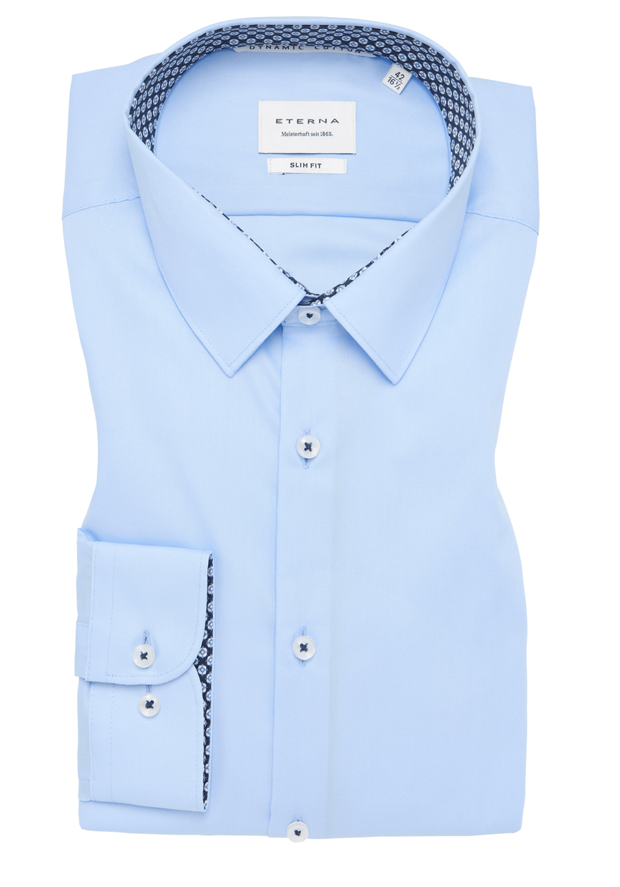 Produktbild f�r 'ETERNA Super Slim Dynamic Cotton Hemd Langarm New Kent Kragen hellblau'