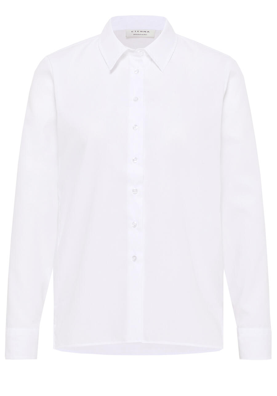 Produktbild fr 'ETERNA Loose Fit Bluse Langarm Hemdkragen wei'