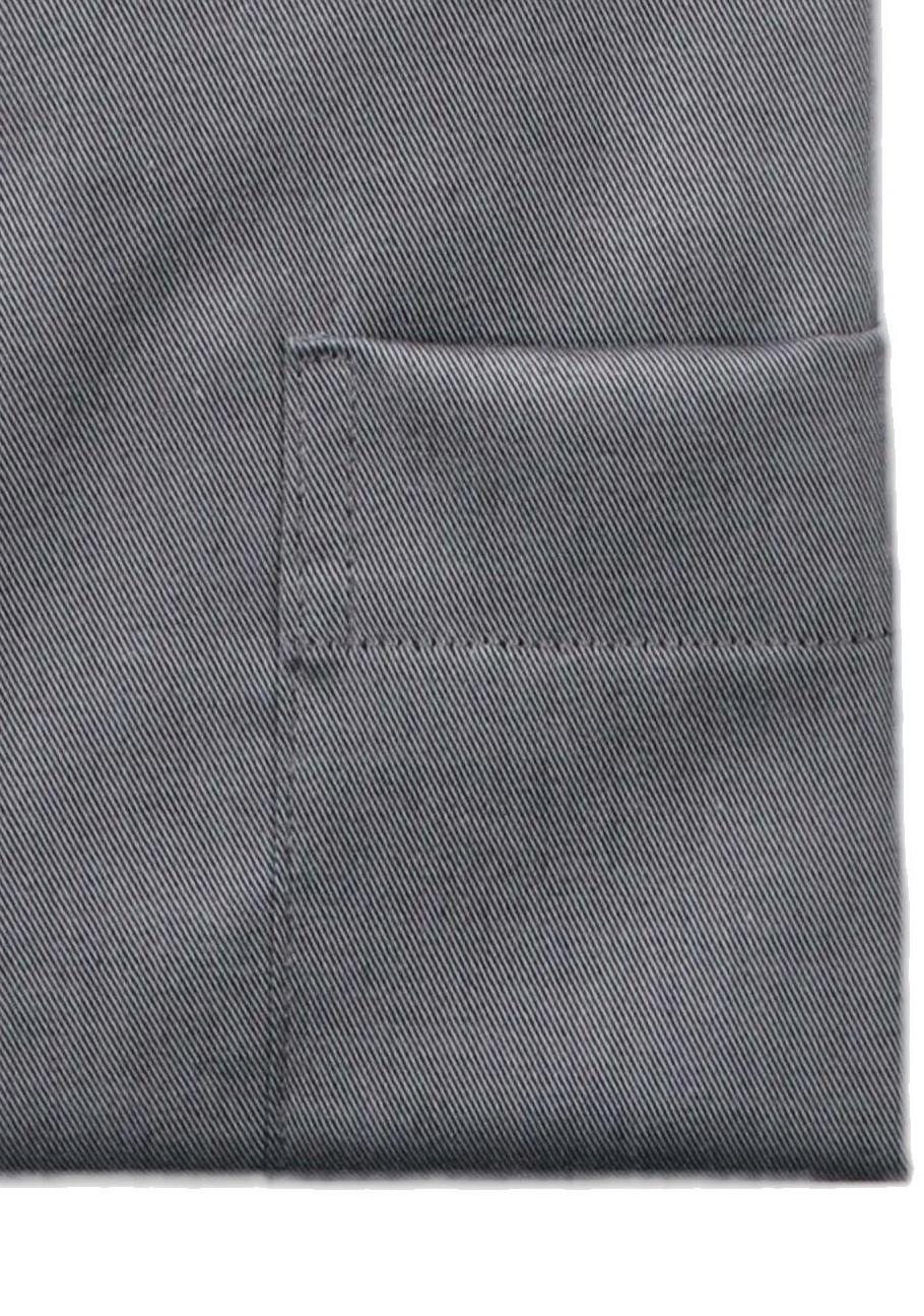 ETERNA Comfort Fit Cover Hemd Langarm blickdicht Brusttasche grau