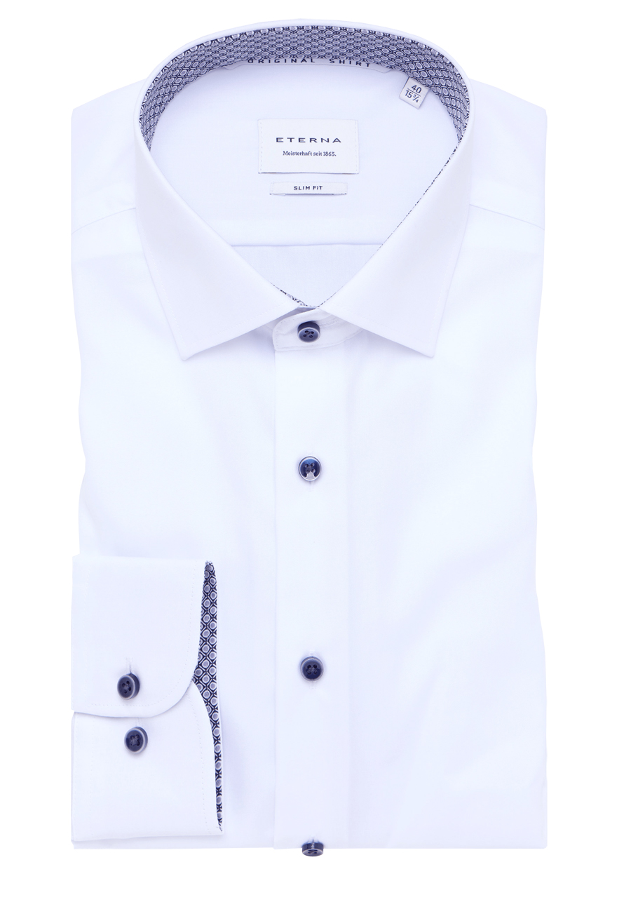 Produktbild fr 'ETERNA Slim Fit Hemd Langarm New Kent Kragen wei'