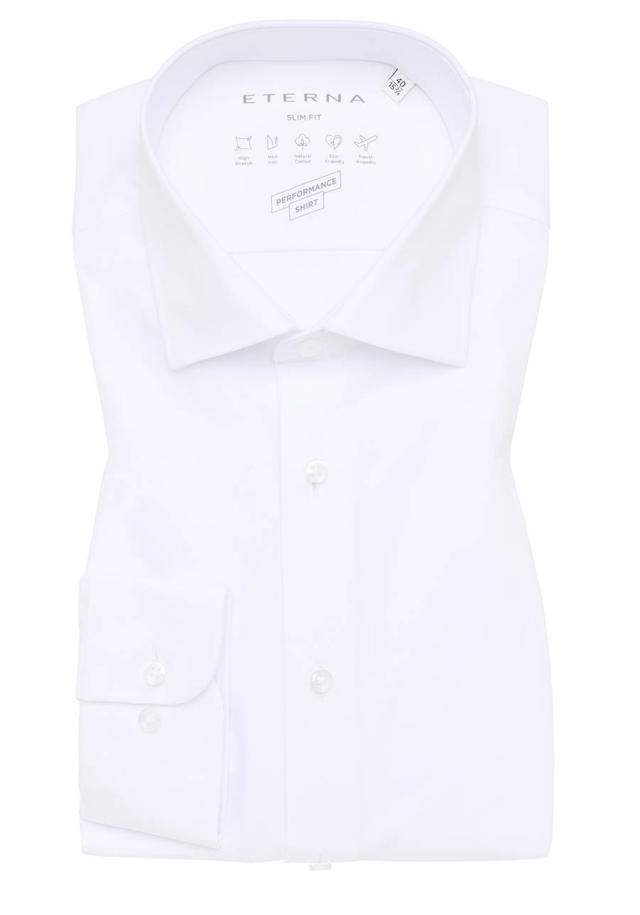 Produktbild fr 'ETERNA Slim Fit Hemd Performance Shirt Langarm New Kent Kragen wei'