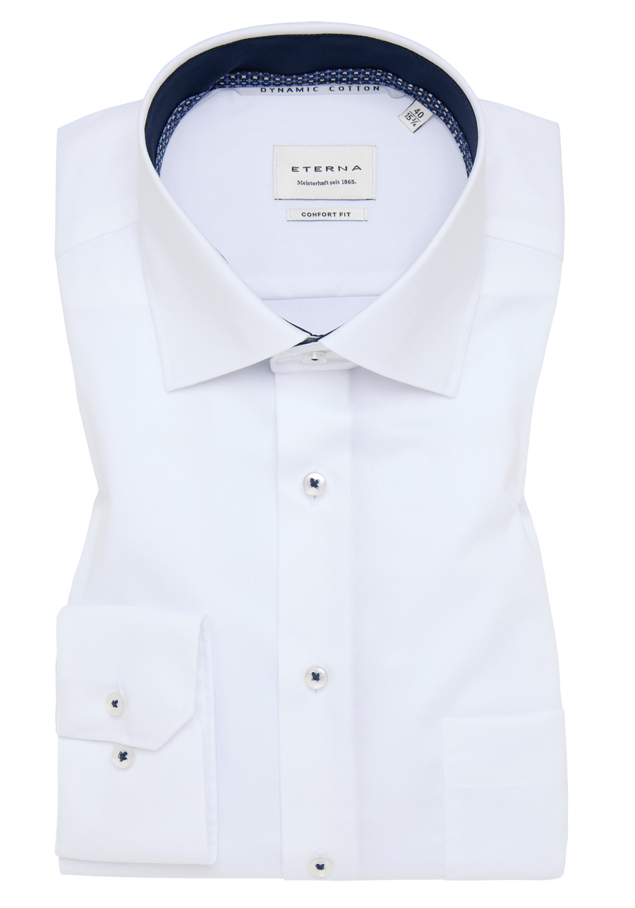 Produktbild f�r 'ETERNA Comfort Fit Dynamic Cotton Hemd super langer Arm Twill wei�'