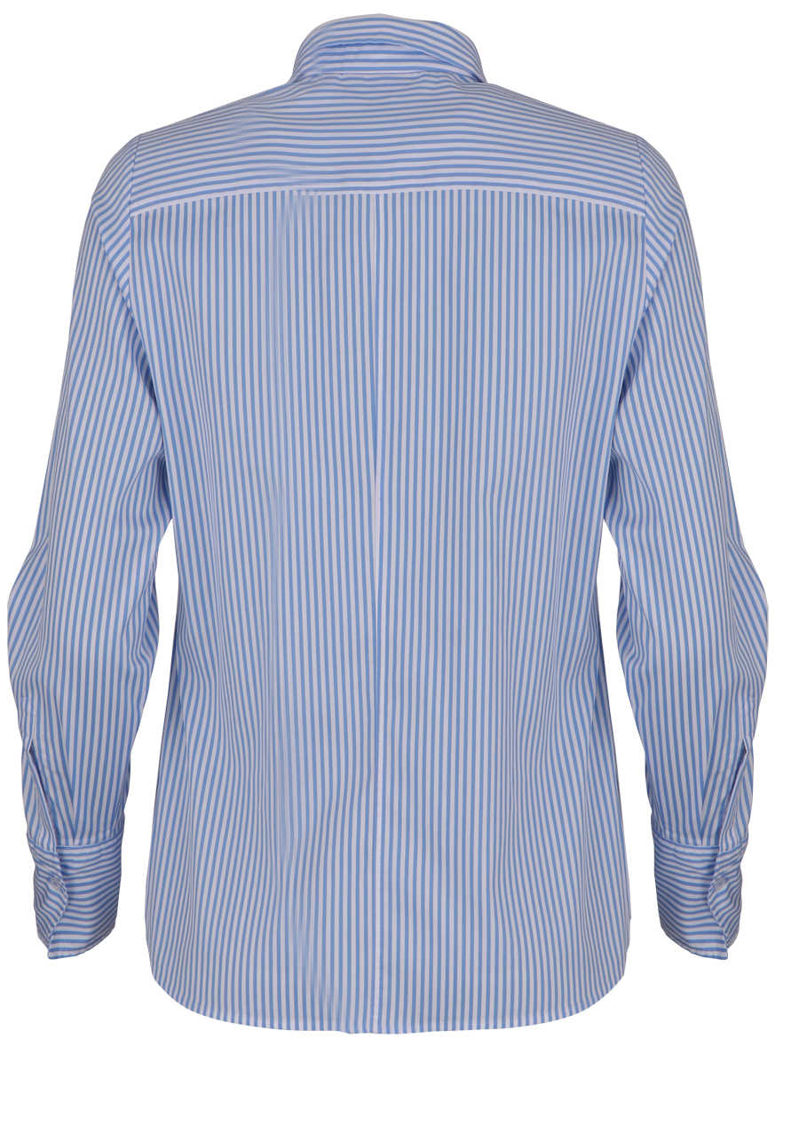 Streifen Fit ETERNA Modern Stretch Hemdkragen blau/weiß Langarm Bluse