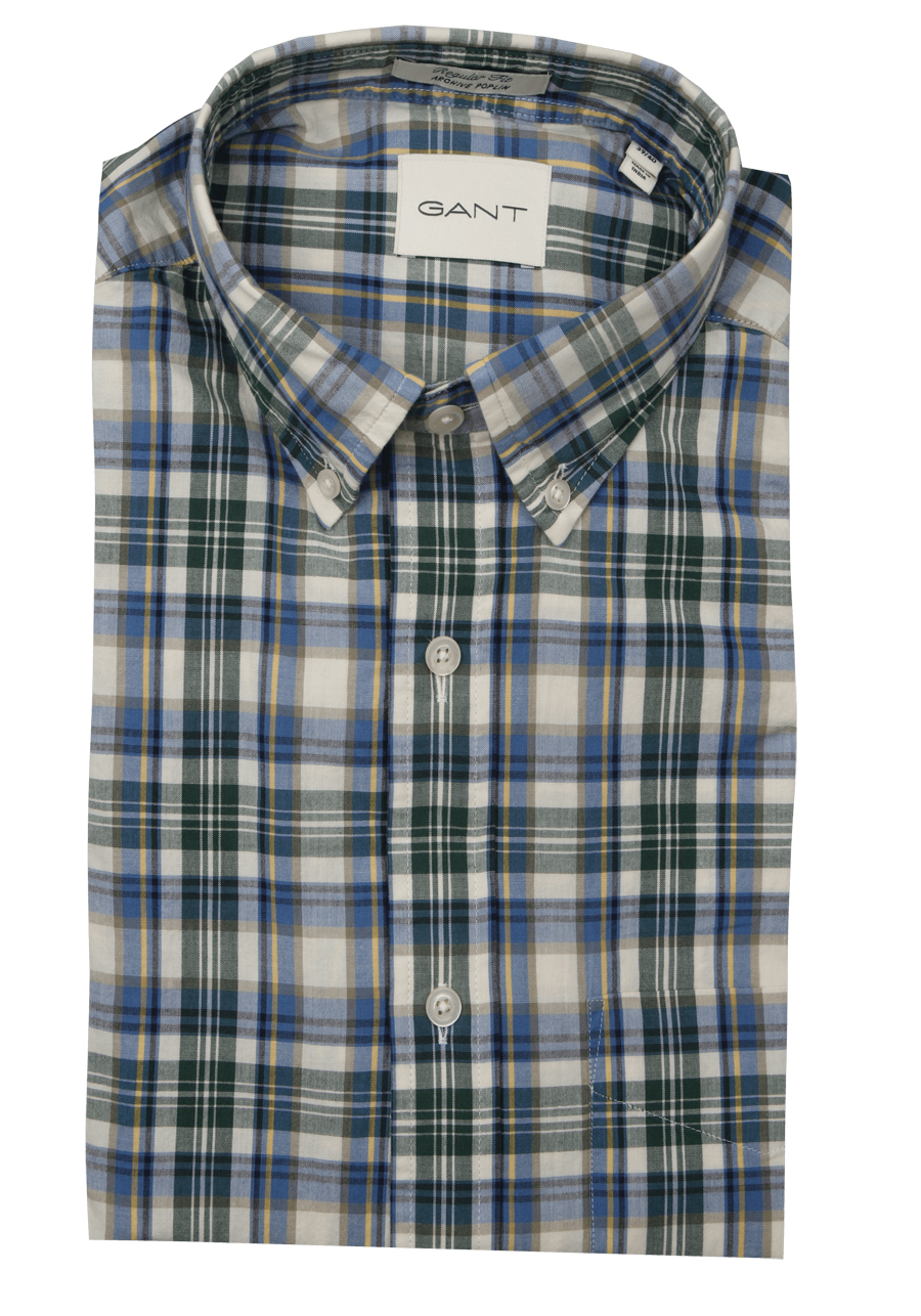 Produktbild f�r 'GANT Regular Hemd Langarm Button Down Kragen Multikaro blau'