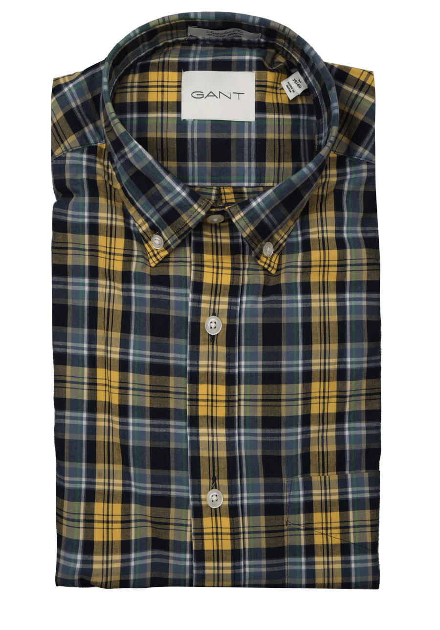 Produktbild f�r 'GANT Regular Hemd Langarm Button Down Kragen Multikaro dunkelblau'