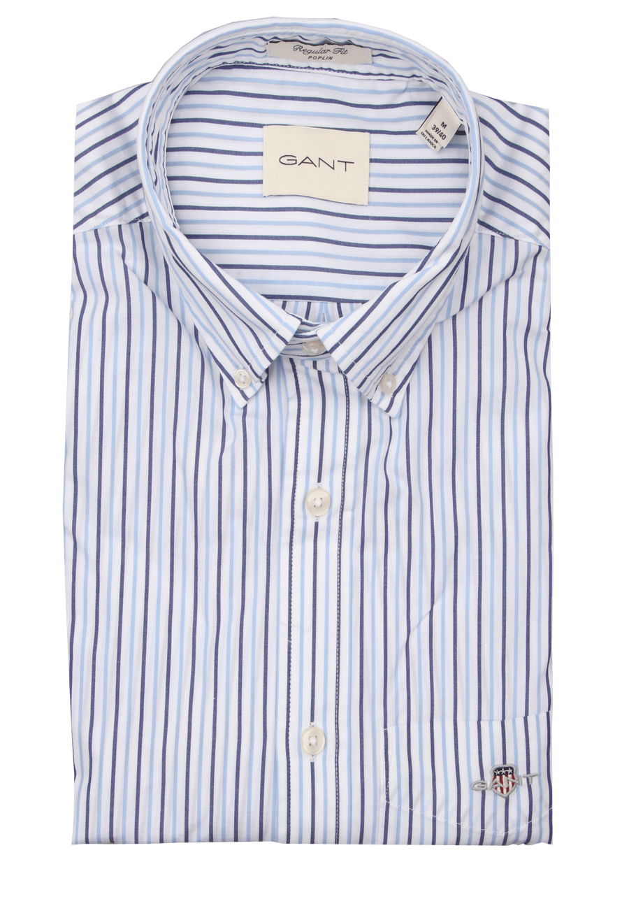 Produktbild f�r 'GANT Regular Hemd Langarm Button Down Kragen Streifen dunkelblau'