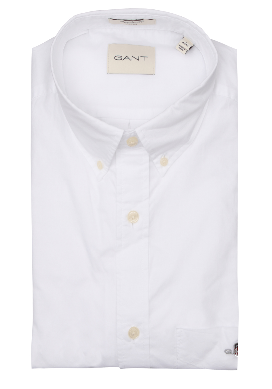 Produktbild fr 'GANT Regular Hemd Langarm Button Down Kragen Popeline wei'