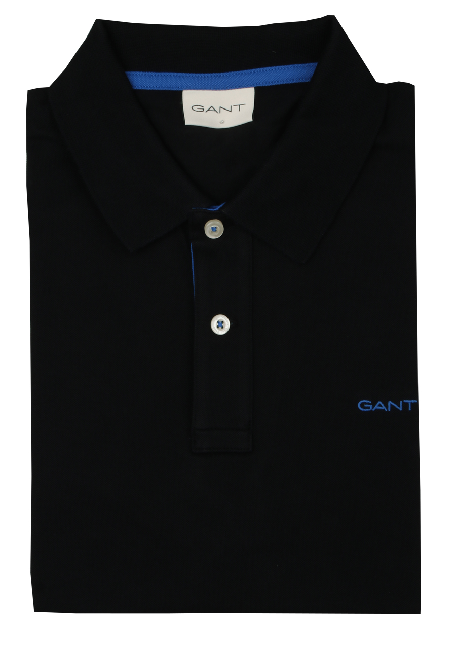 Produktbild fr 'GANT Regular Polo Halbarm geknpfter Polokragen Stretch Pique schwarz'