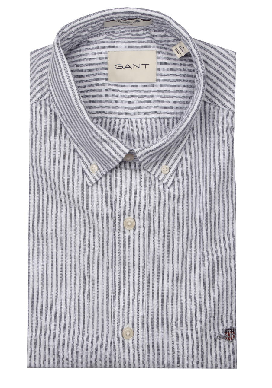 Produktbild f�r 'GANT Regular Hemd Langarm Button Down Kragen Oxford Streifen dunkelblau'