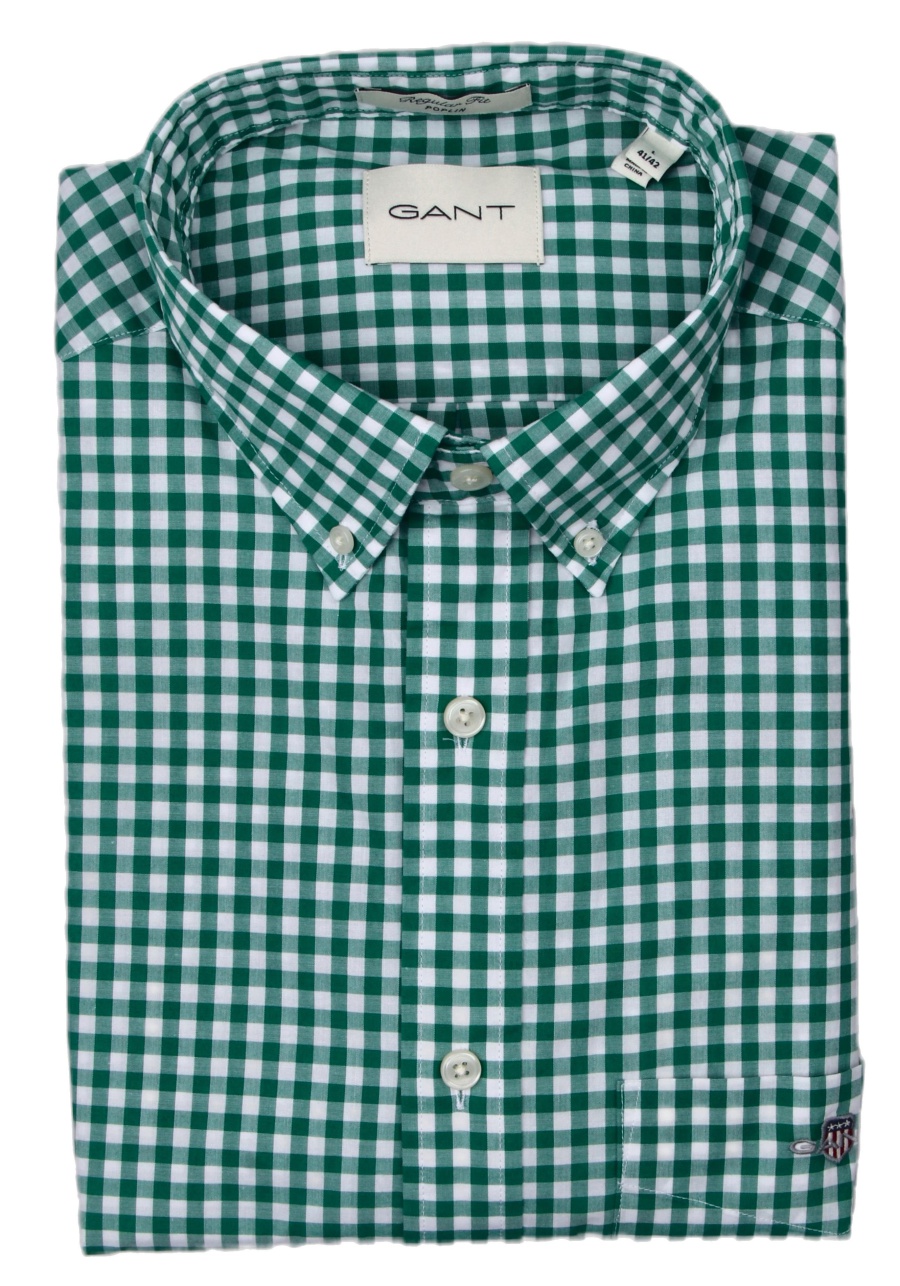 Produktbild fr 'GANT Regular Hemd Langarm Button Down Kragen Karo grn'