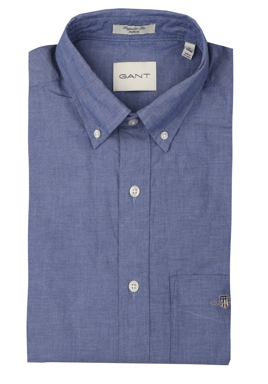 Produktbild f�r 'GANT Regular Hemd Langarm Button Down Kragen Popeline dunkelblau'