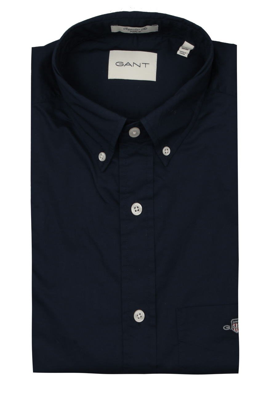 Produktbild fr 'GANT Regular Hemd Langarm Button Down Kragen Popeline nachtblau'