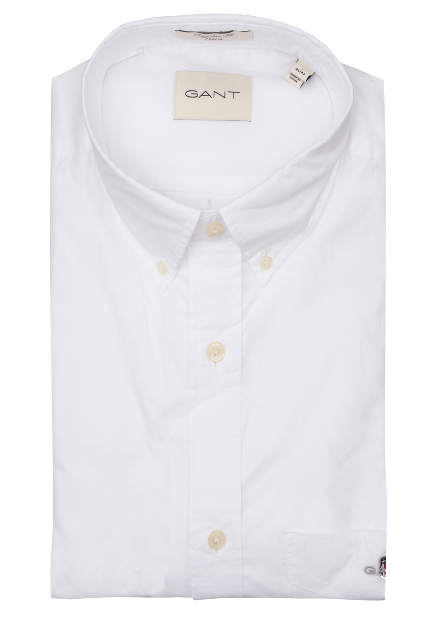 Produktbild fr 'GANT Regular Hemd Langarm Button Down Kragen Popeline wei'
