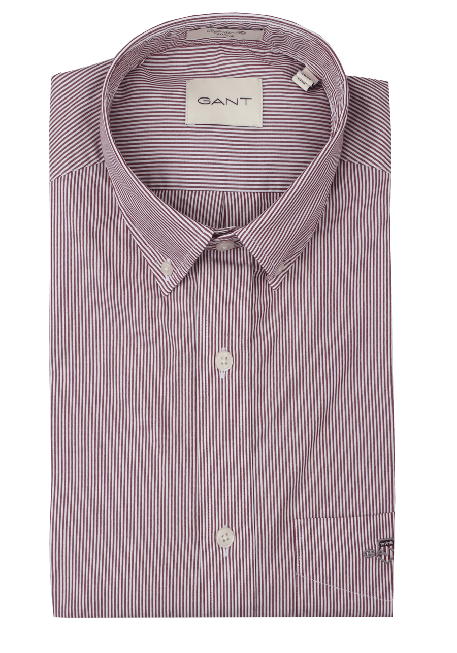 Produktbild f�r 'GANT Regular Hemd Langarm Button Down Kragen Streifen dunkelrot'