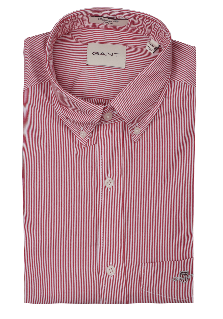 Produktbild fr 'GANT Regular Hemd Langarm Button Down Kragen Streifen rot'