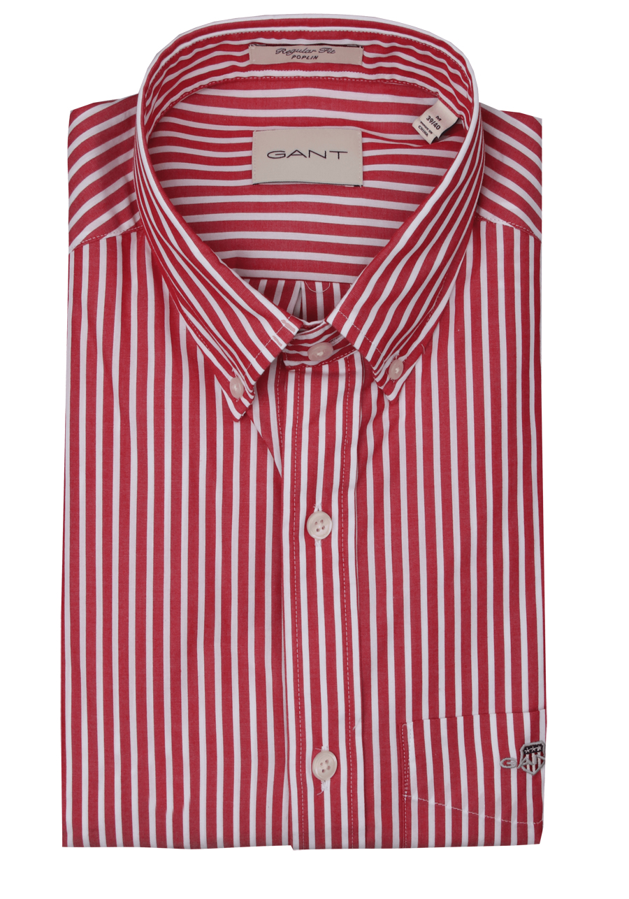 Produktbild fr 'GANT Regular Hemd Langarm Button Down Kragen Streifen rot'