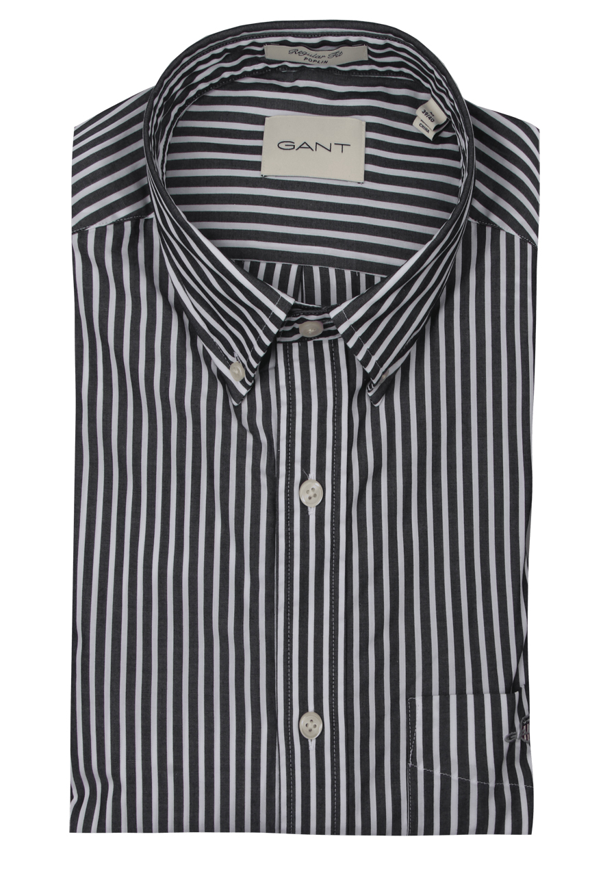 Produktbild fr 'GANT Regular Hemd Langarm Button Down Kragen Streifen schwarz'